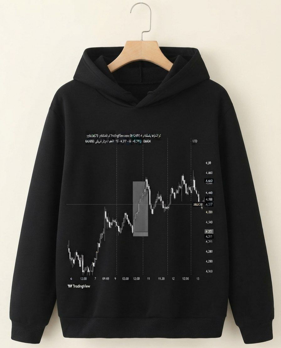 TradingView Chart Printed Hoodie for Market Enthusiasts