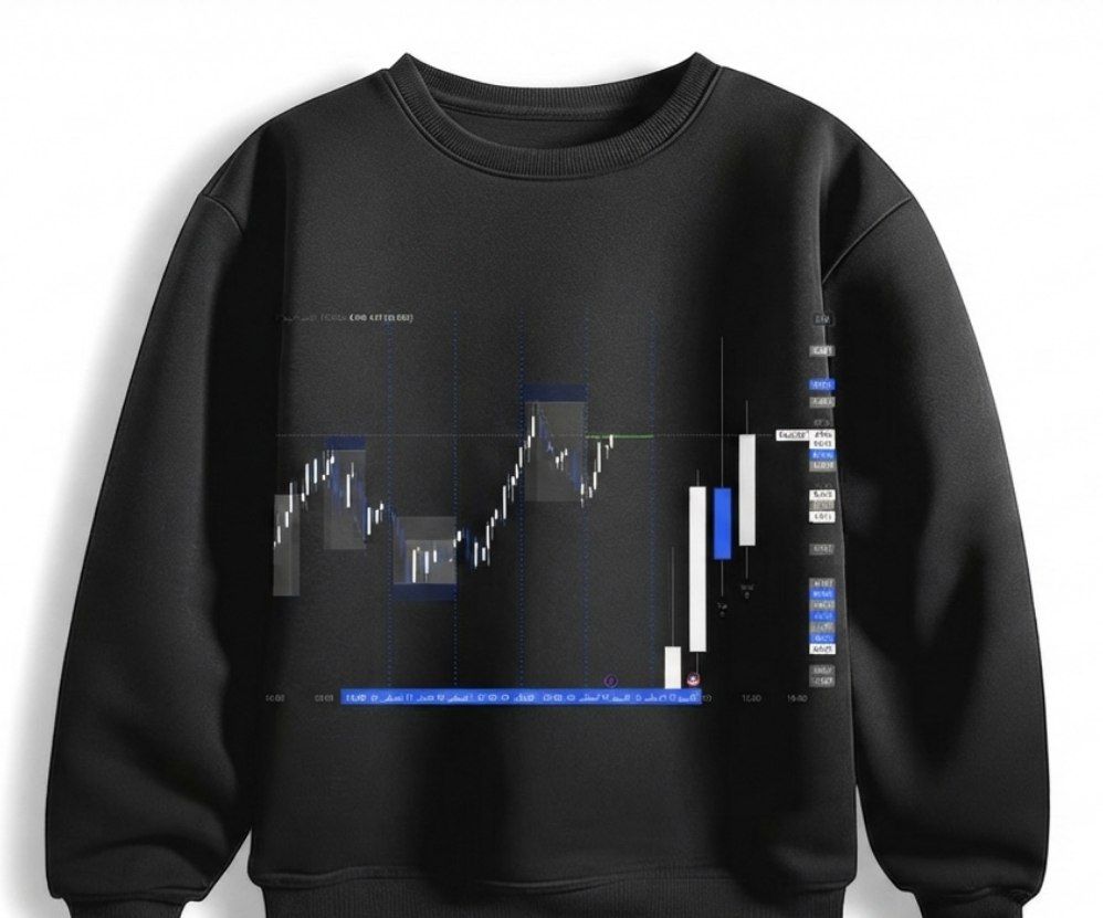 TradingView Chart Printed Hoodie for Market Enthusiasts