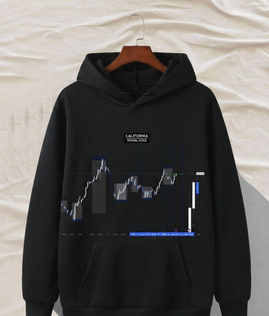 TradingView Chart Printed Hoodie for Market Enthusiasts