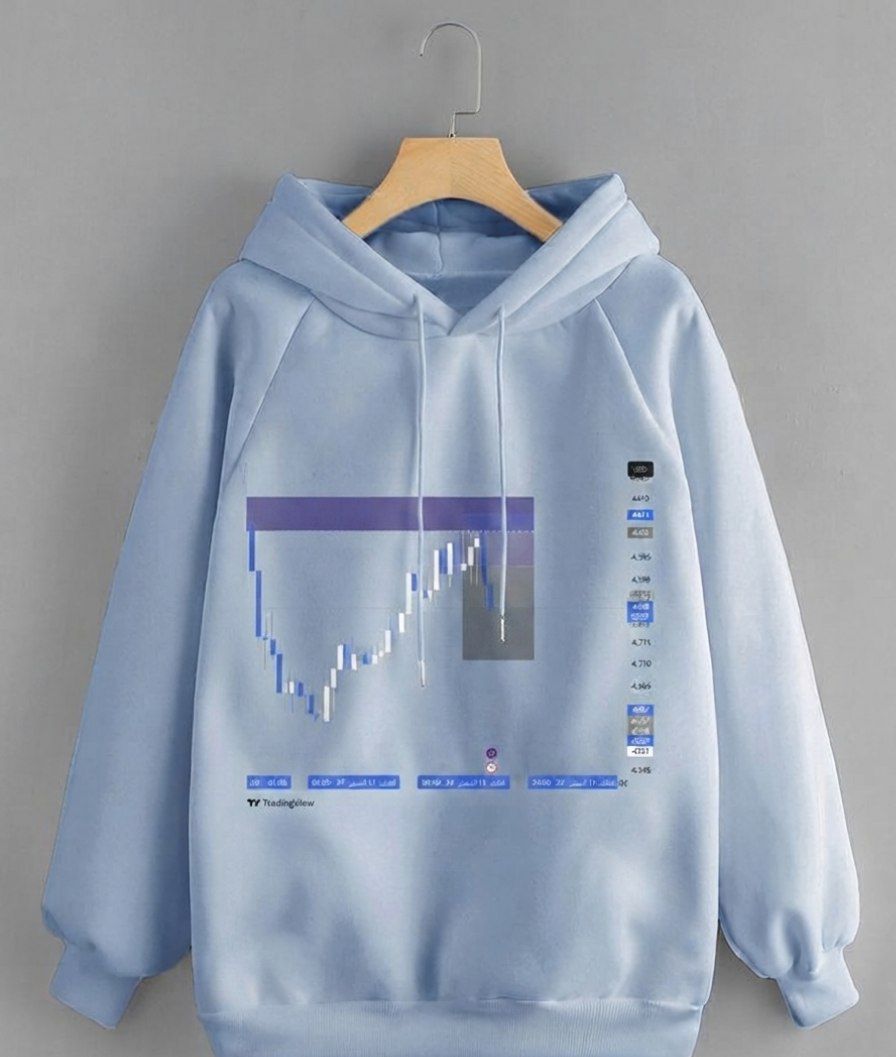 TradingView Chart Printed Hoodie for Market Enthusiasts