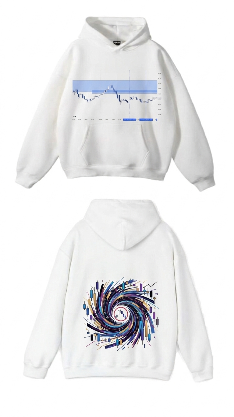 TradingView Chart Printed Hoodie for Market Enthusiasts