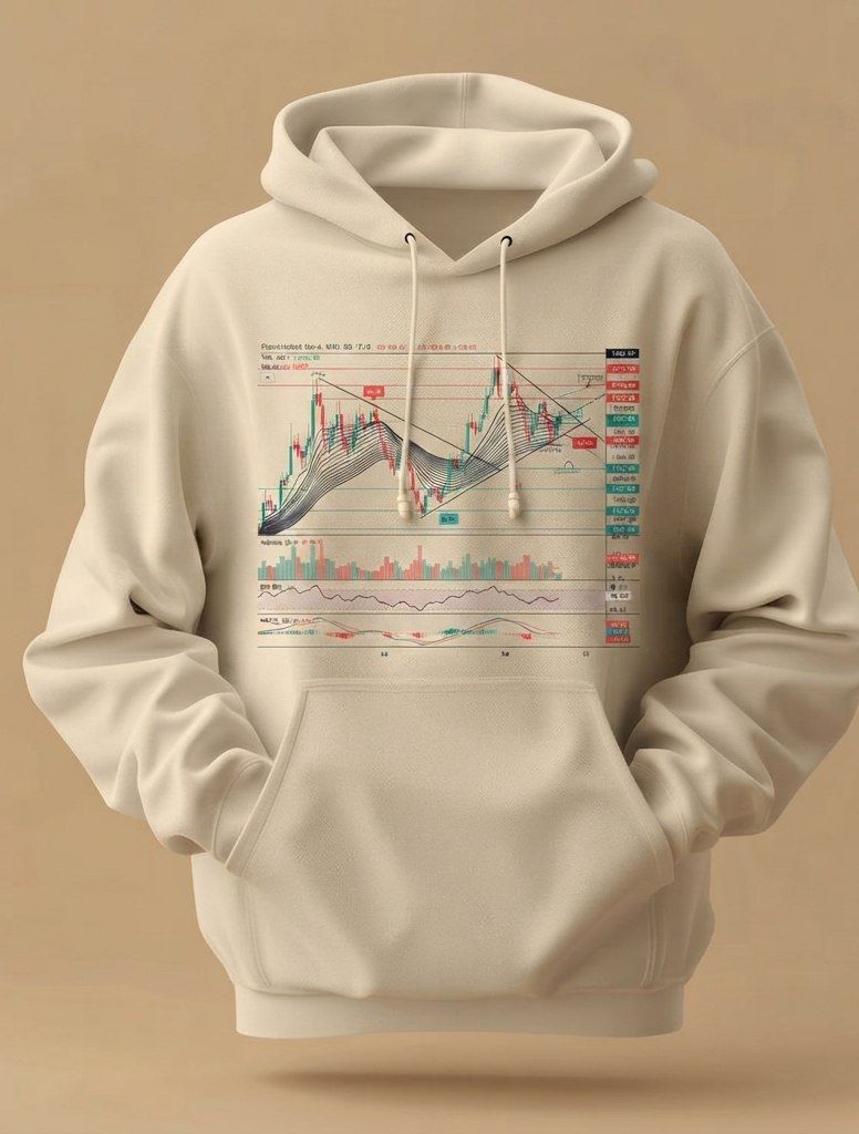 TradingView Chart Printed Hoodie for Market Enthusiasts